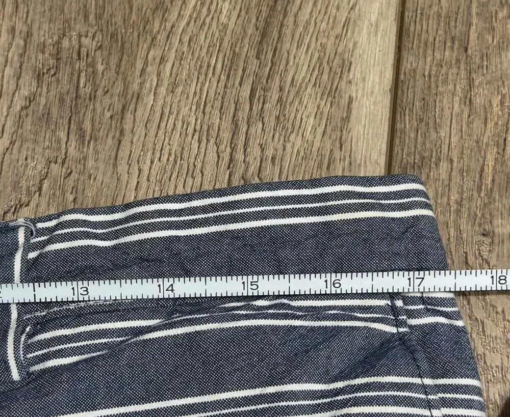 Banana Republic Blue White Striped Lightweight Cotton Chino Shorts